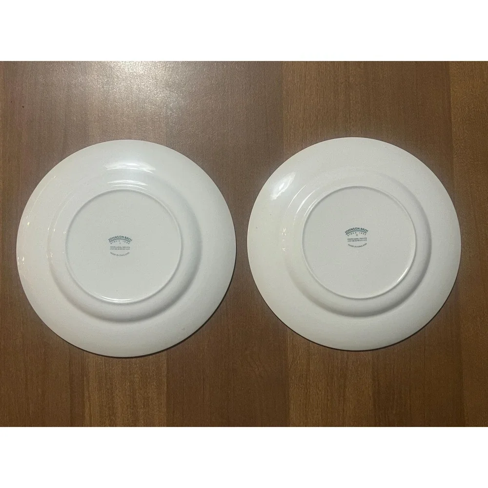 Johnson Brothers JARDINIERE Salad Plates Green / Yellow Border - Set of 2